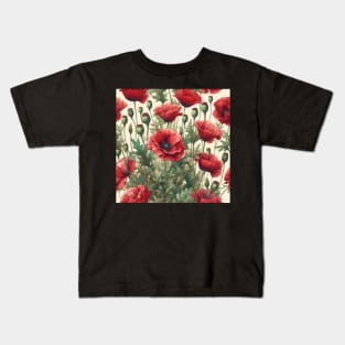 Red Poppy Flower Kids T-Shirt